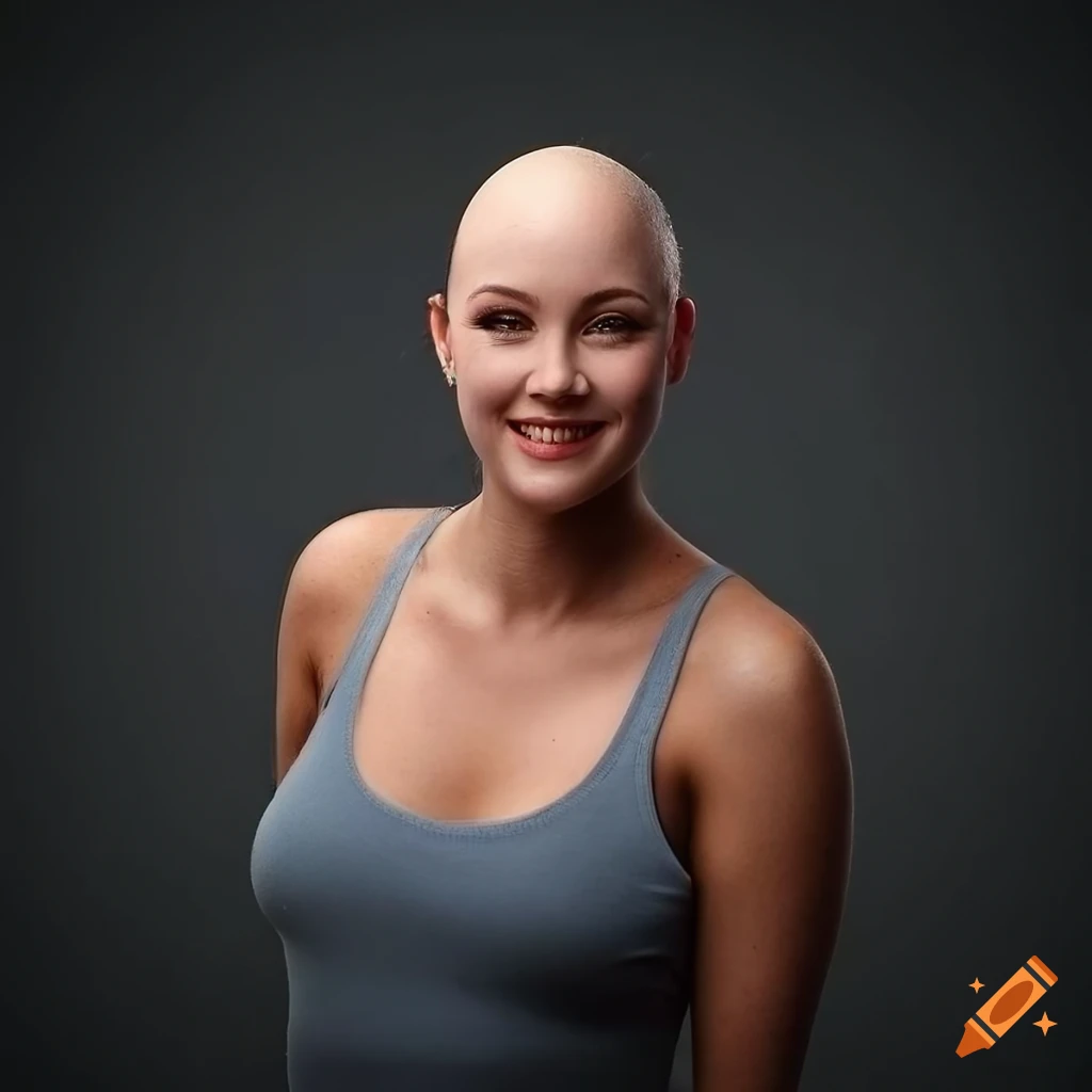 Portrait Of An Attractive College Girl With A Shaved Head On Craiyon