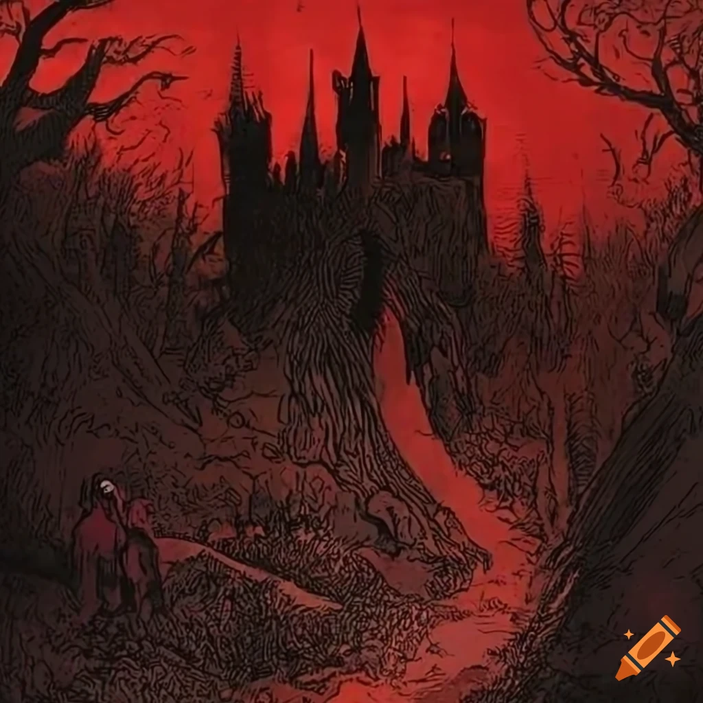 Sinister gothic castle artwork on Craiyon