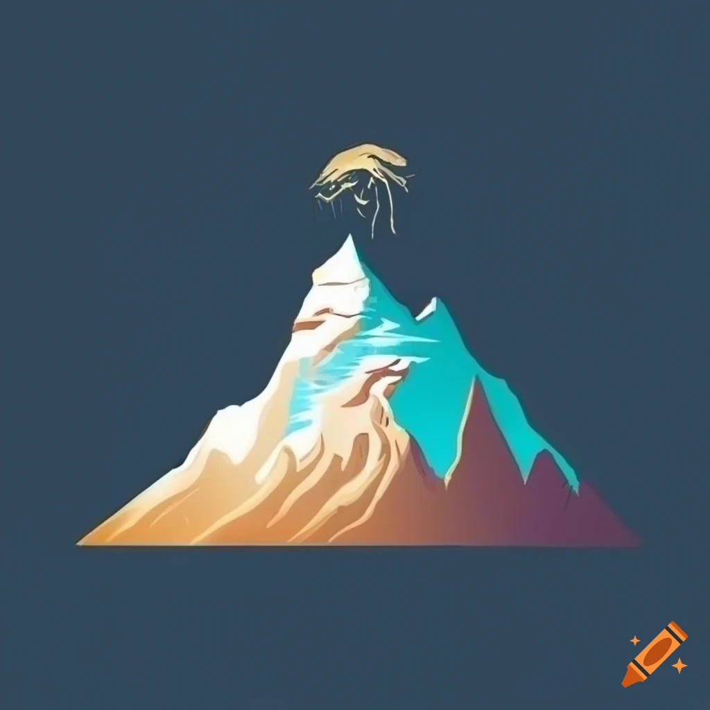 elegant Italian mountain logo illustration