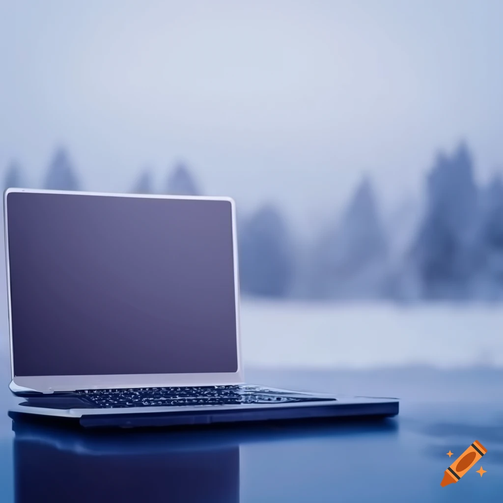 Laptop on a finnish marsh landscape on Craiyon