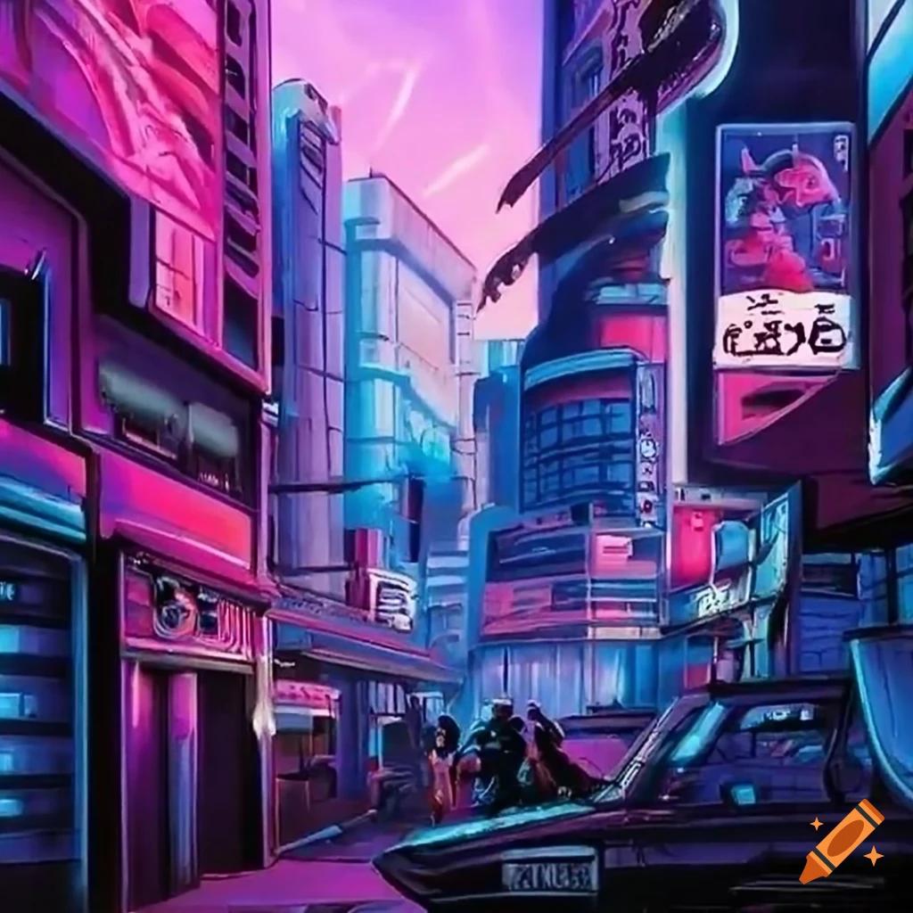 retro anime-inspired convenience store exterior