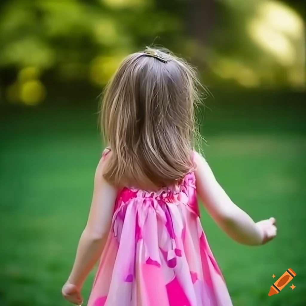 girl twirling in a colorful garden