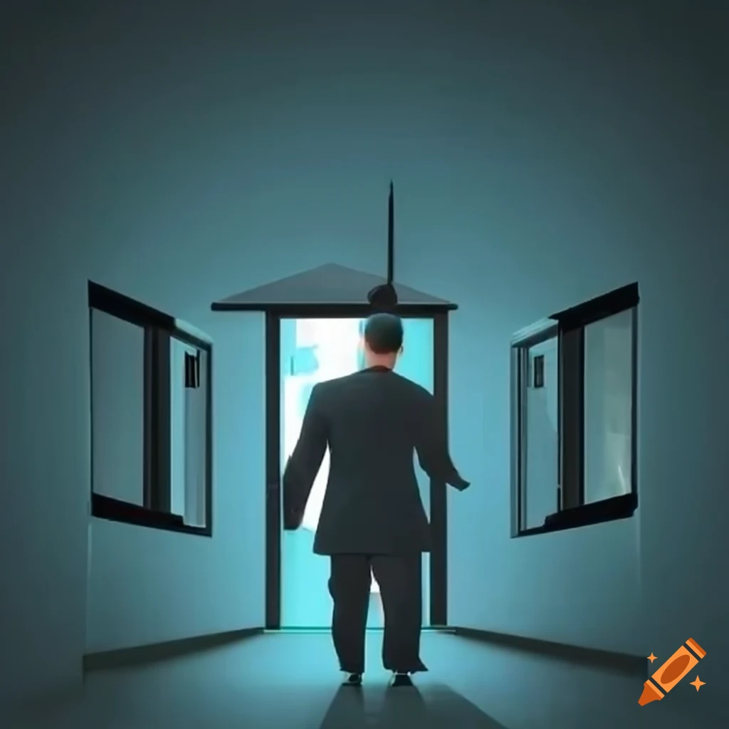 man entering a modern house