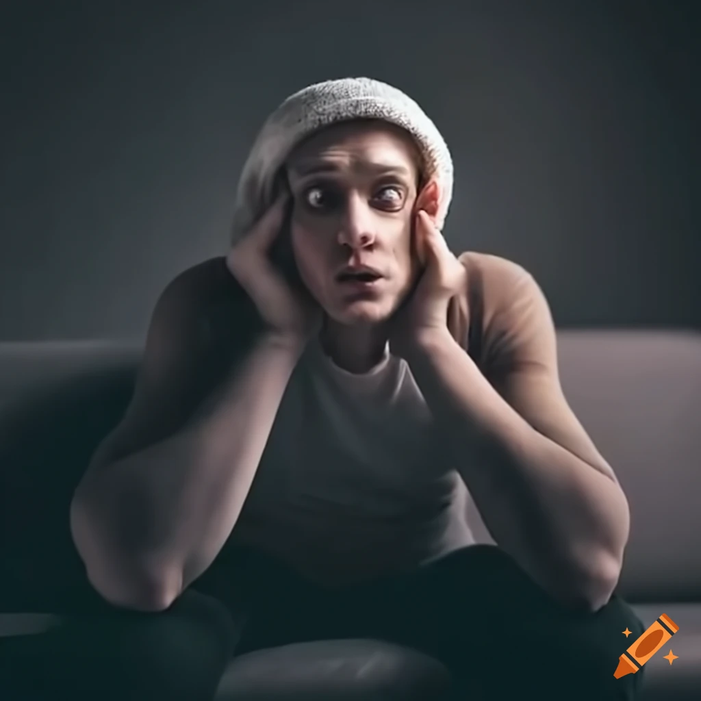 Man flying through the room after hitting a couch on Craiyon