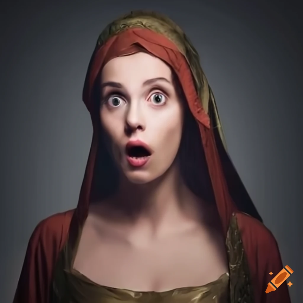 Woman In Medieval Dress Looking Shocked On Craiyon 