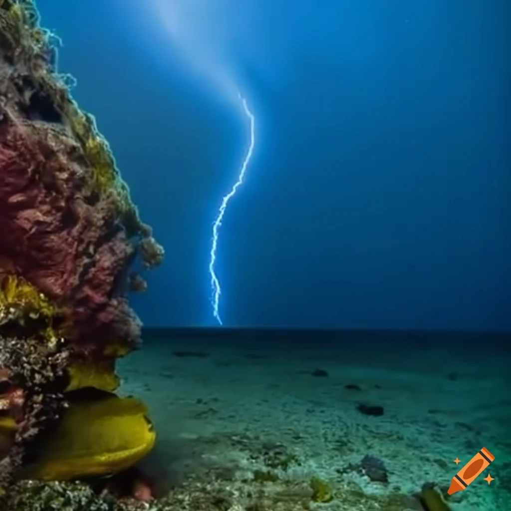 Image of lightning connecting a car battery to an eel underwater on Craiyon