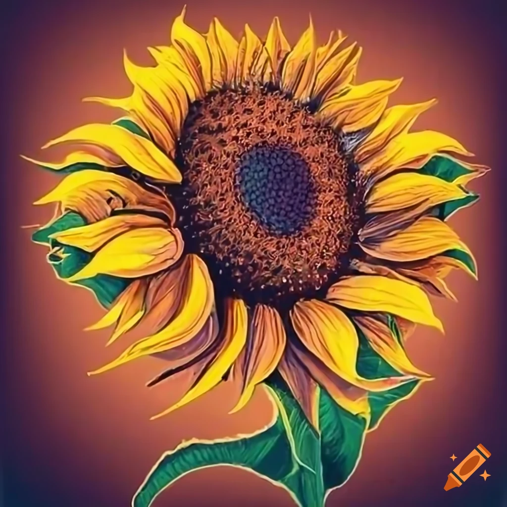 vibrant-sunflower-in-a-field-during-sunset-on-craiyon