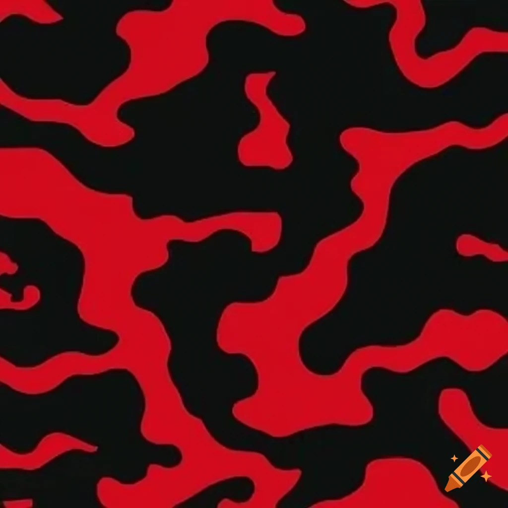 Repeatable red and black camo pattern on Craiyon