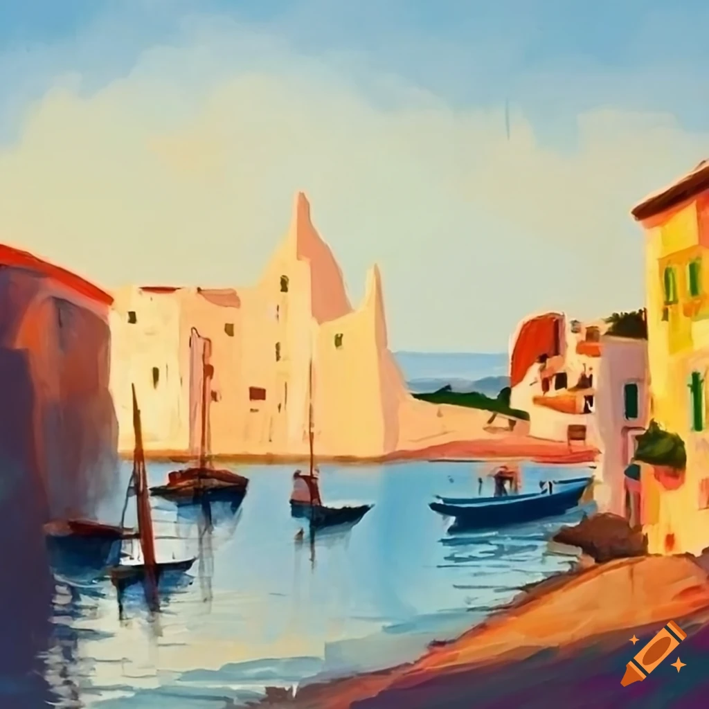 Cadaques painting in Hopper style
