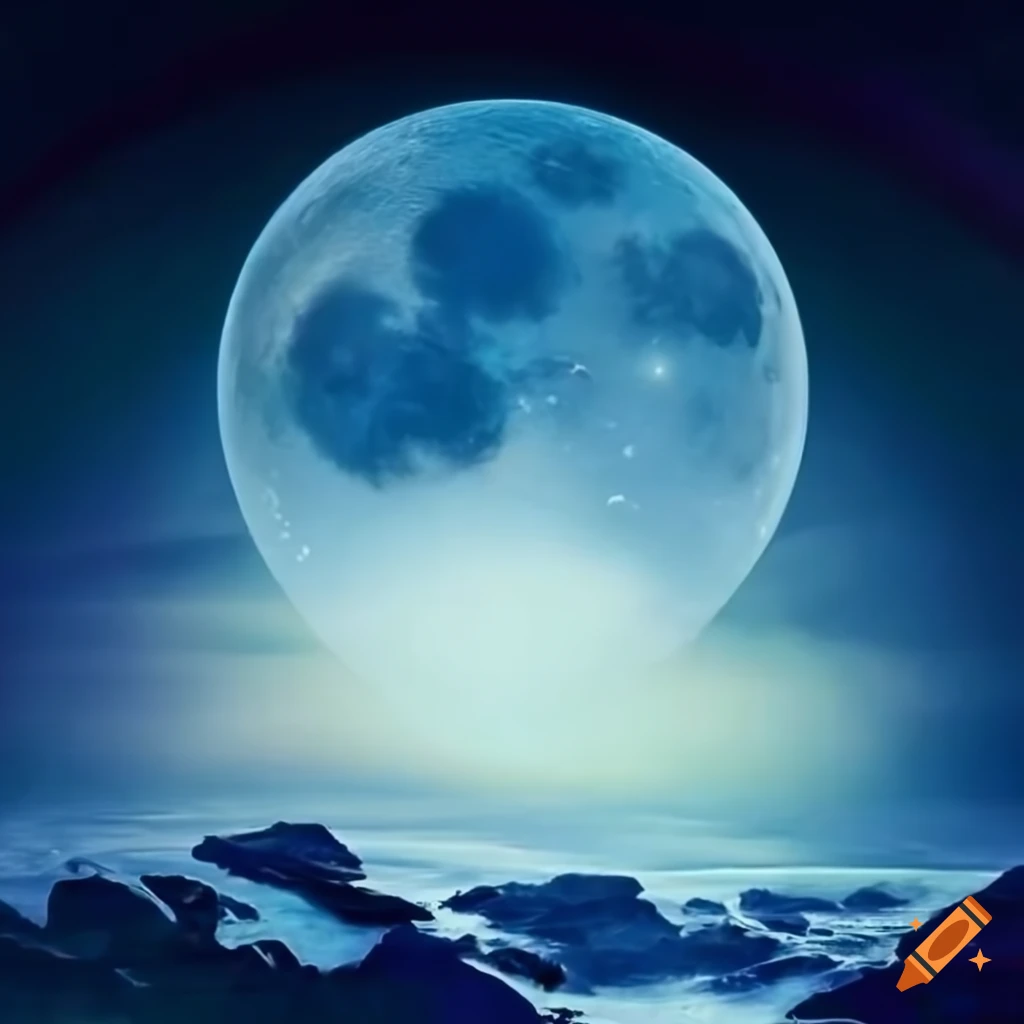 artwork depicting angelic eyes in a lunar landscape