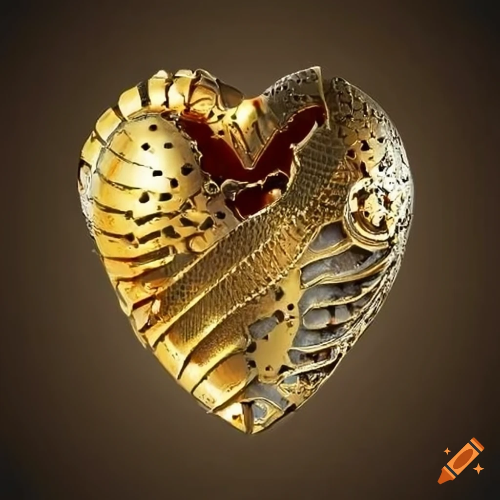 Gold plated armor heart