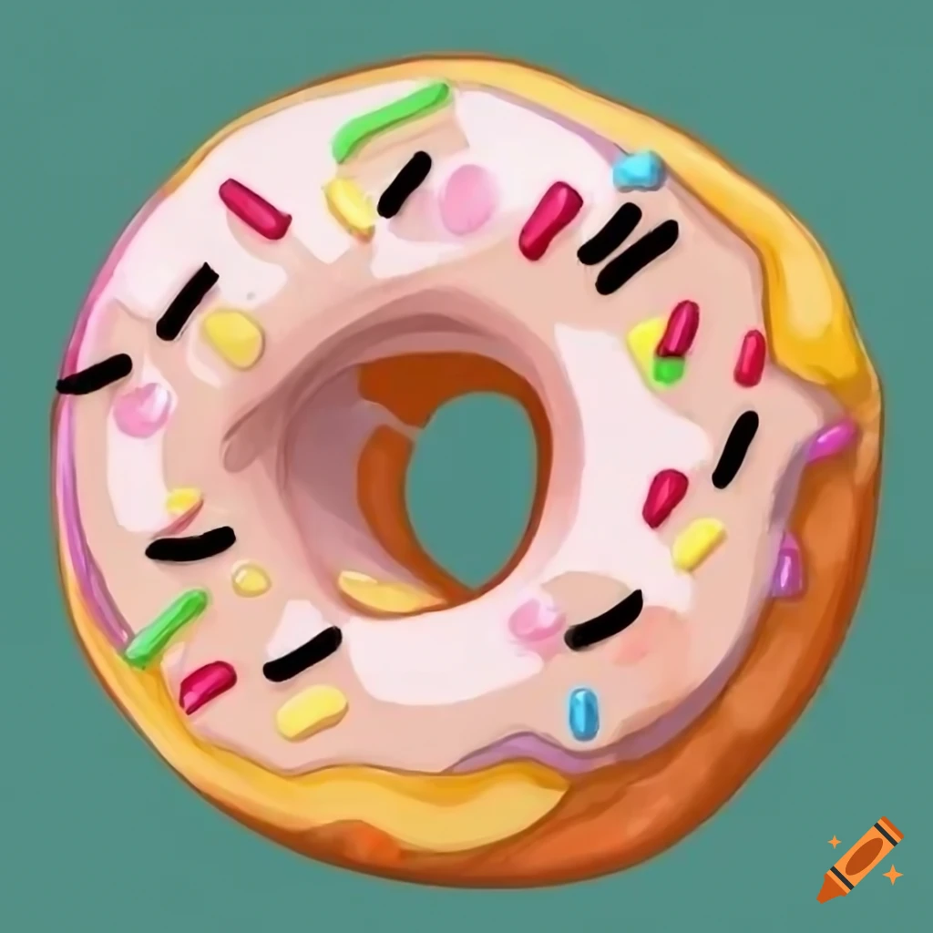 Cute donut illustration with a funny quote on Craiyon