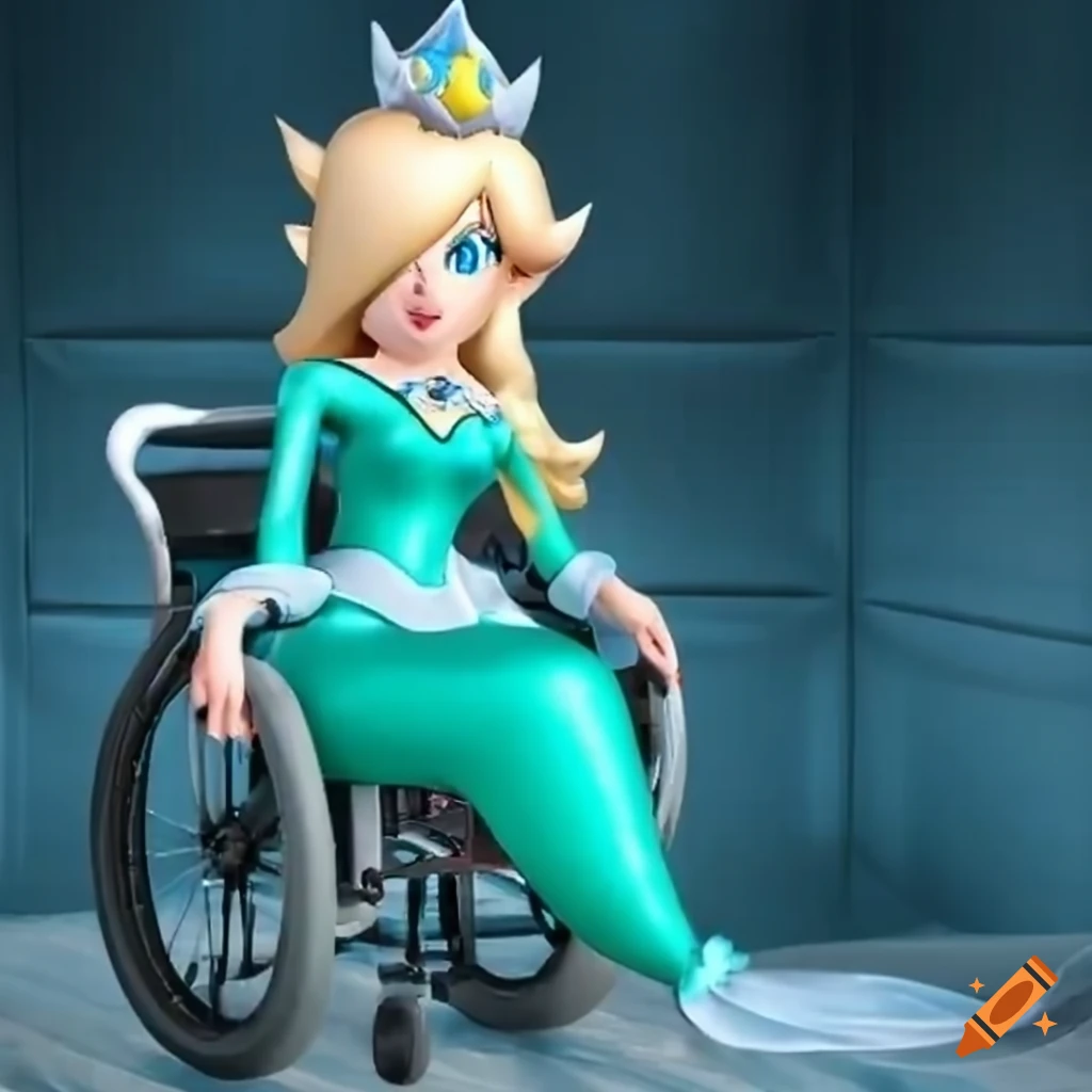 Illustration of rosalina as a mermaid in a wheelchair