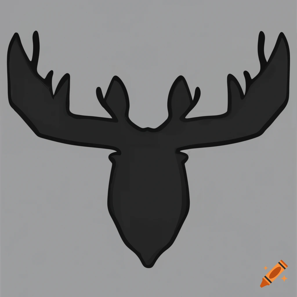 Minimalistic moose head logo design