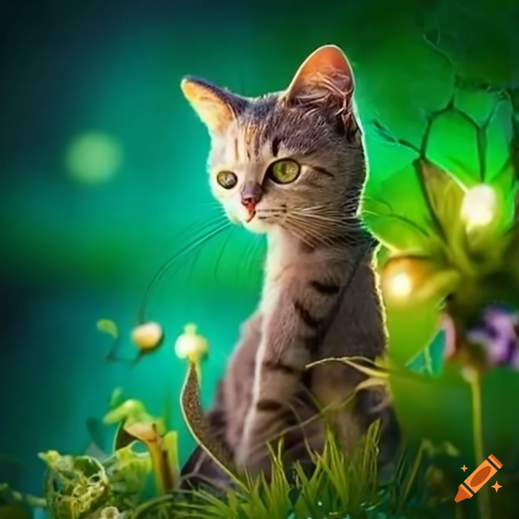 magic cat wand in a fairy garden