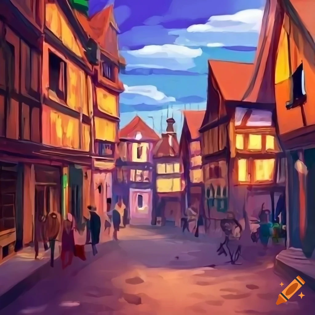 Medieval Street In A Fantasy Setting On Craiyon medieval-street-in-a-fantasy-setting-on-craiyon