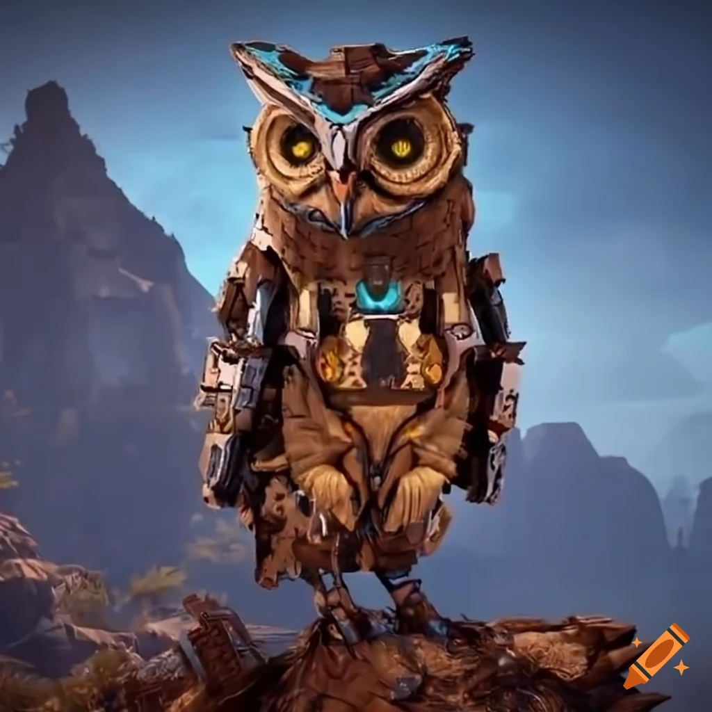 Mechanical owl from horizon zero dawn on Craiyon