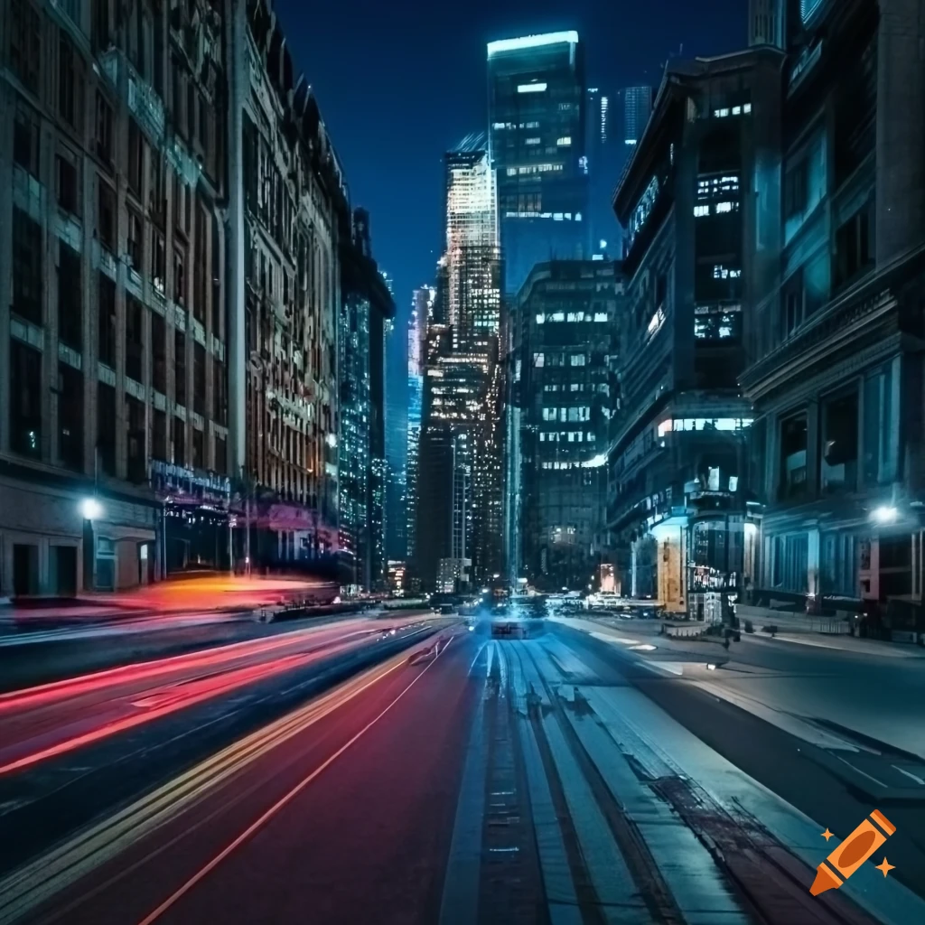 night view of a cityscape