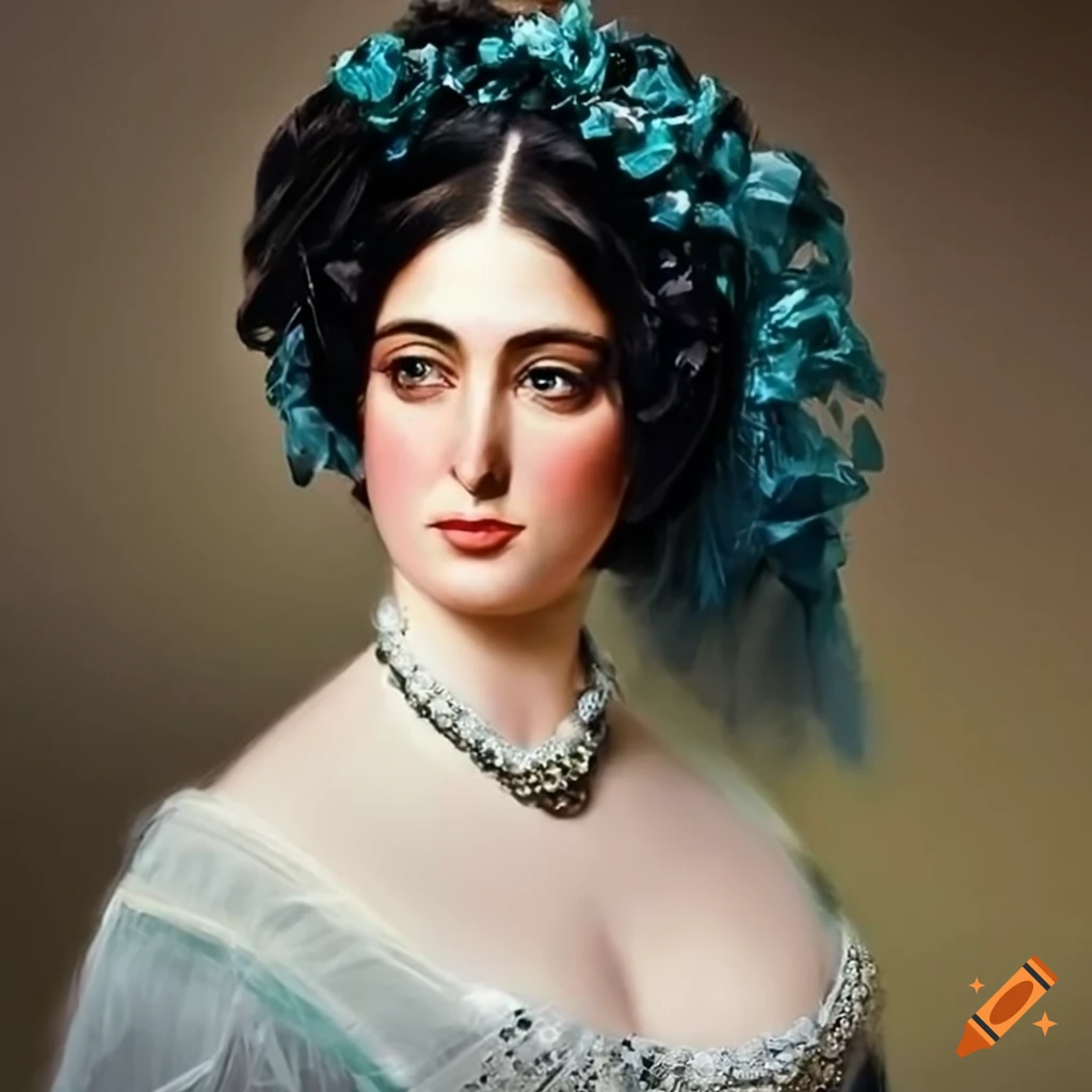 portrait of an elegant lady from the 1850s