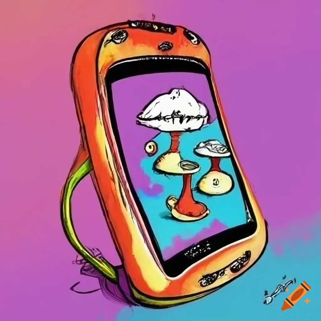 whimsical illustration of a futuristic smart phone