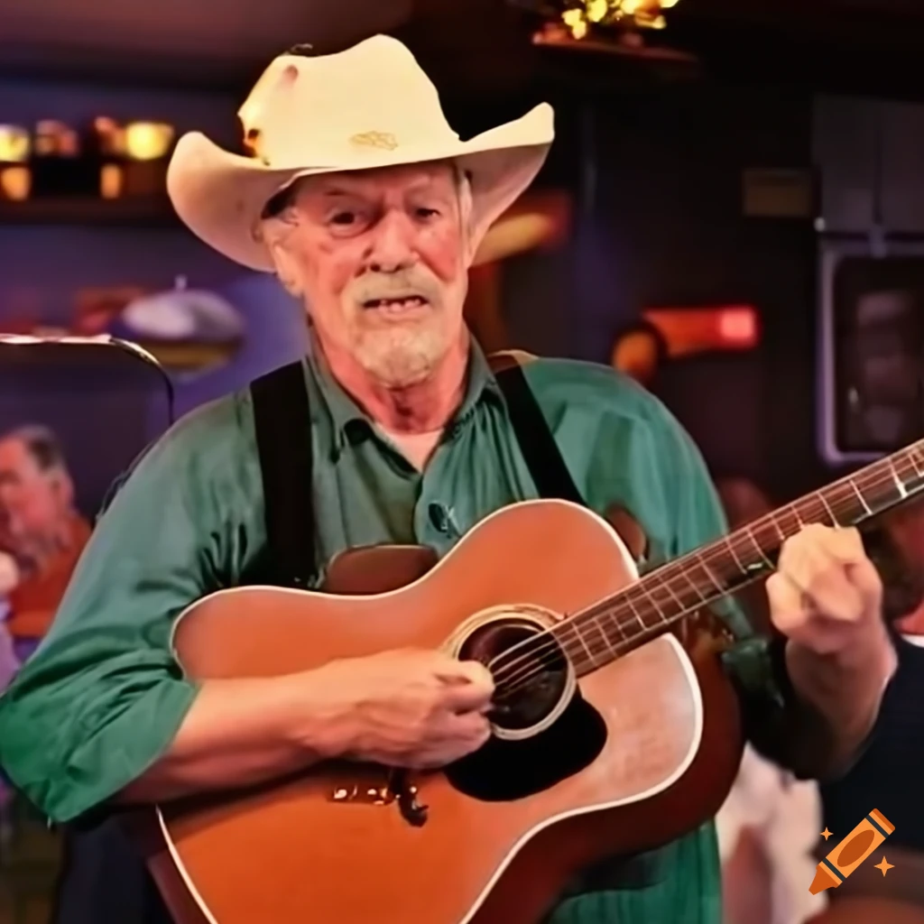 Charismatic country singer performing at a western-themed honky tonk ...