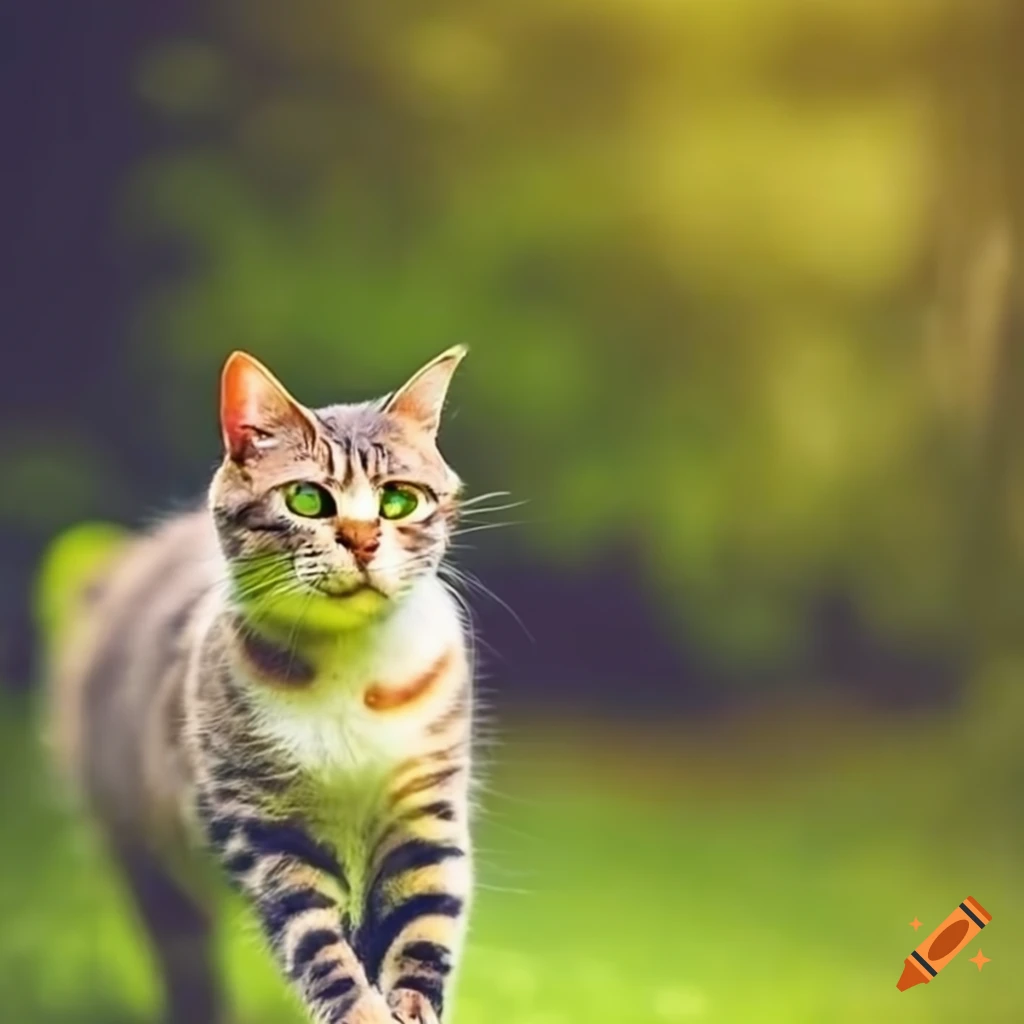 Cat exploring a garden on Craiyon