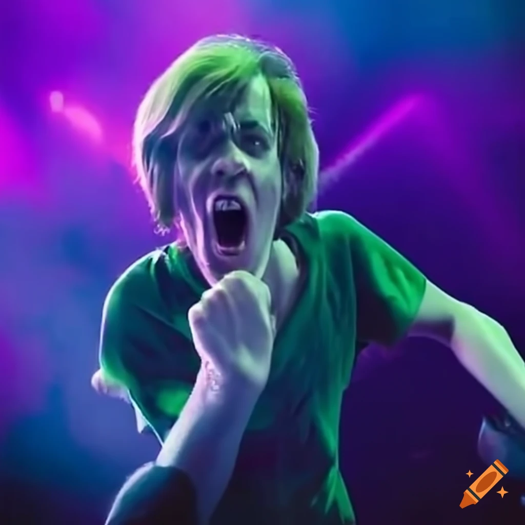 Scooby-Doo and Shaggy at a heavy metal concert