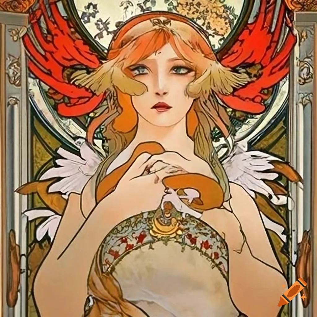 tarot card depicting two angels embracing
