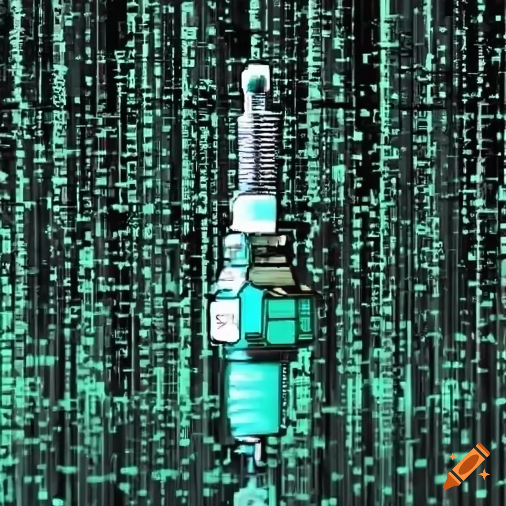 Spark plug with matrix code design on Craiyon