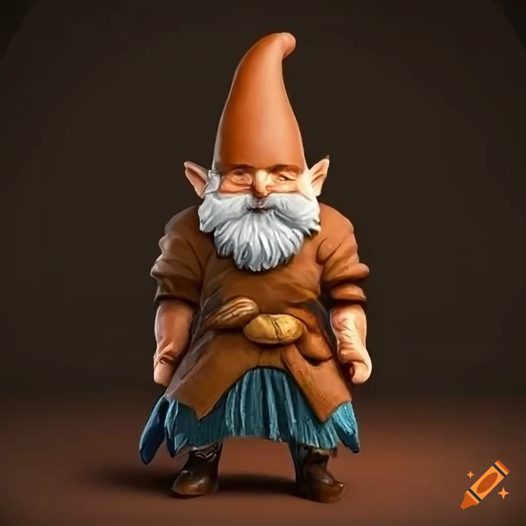 Illustration of a gnome monk with nunchucks on Craiyon