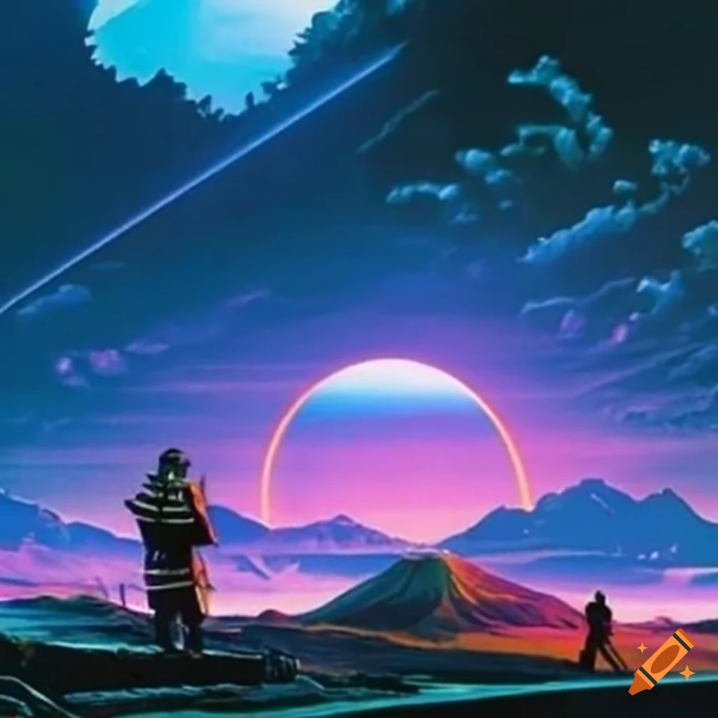 1990s chillwave art panorama