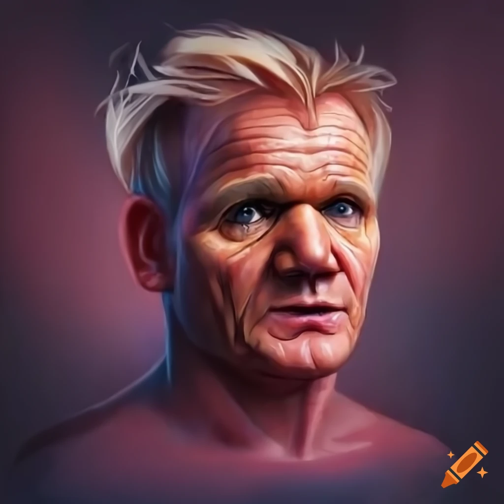 hyper realistic portrait of among us imposter fused with Gordon Ramsay