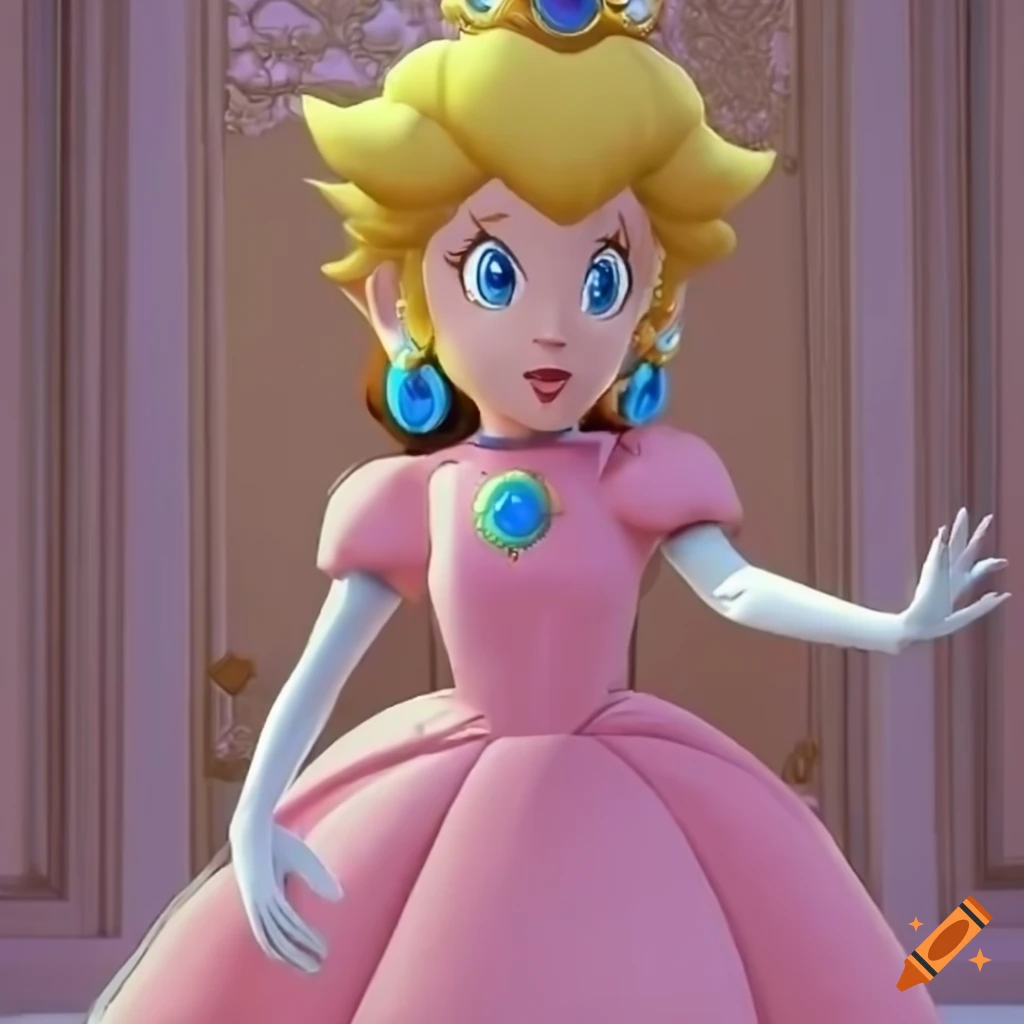 Character cosplay of link in princess peach's pink ballgown