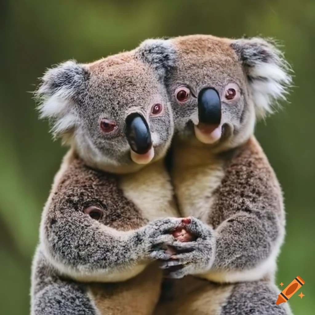 koalas holding hands