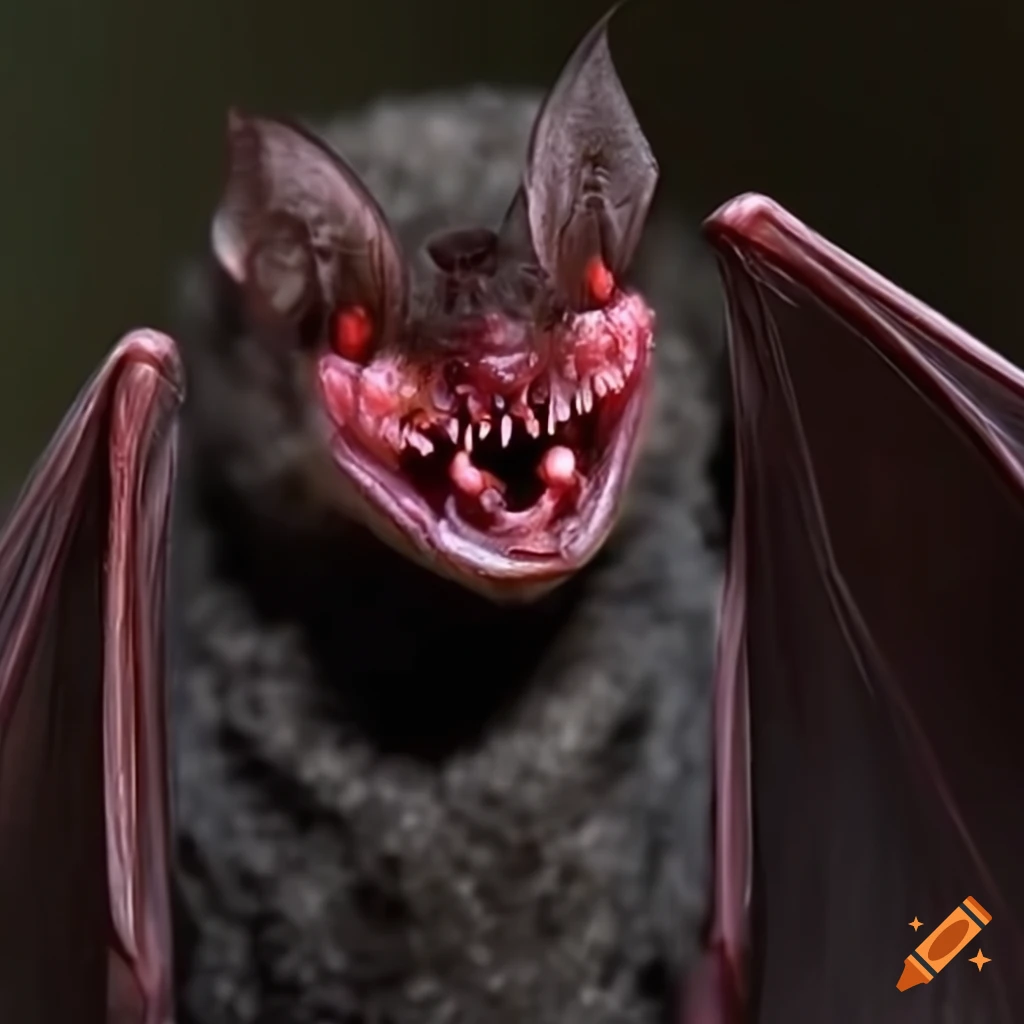 vampire bat drinking blood