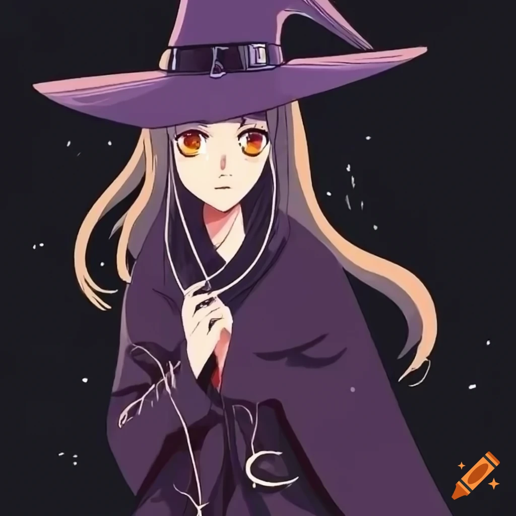 Cute kawaii chibi witch Anime cartoon style Halloween funny characters  Isolated transparent background. AI Generative. PNG 33229758 PNG