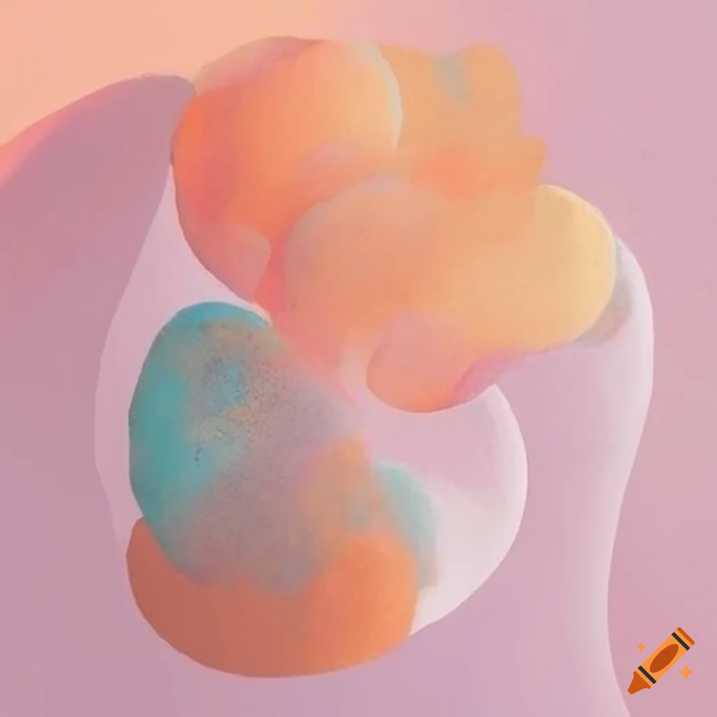 abstract boho art in soft pastel colors