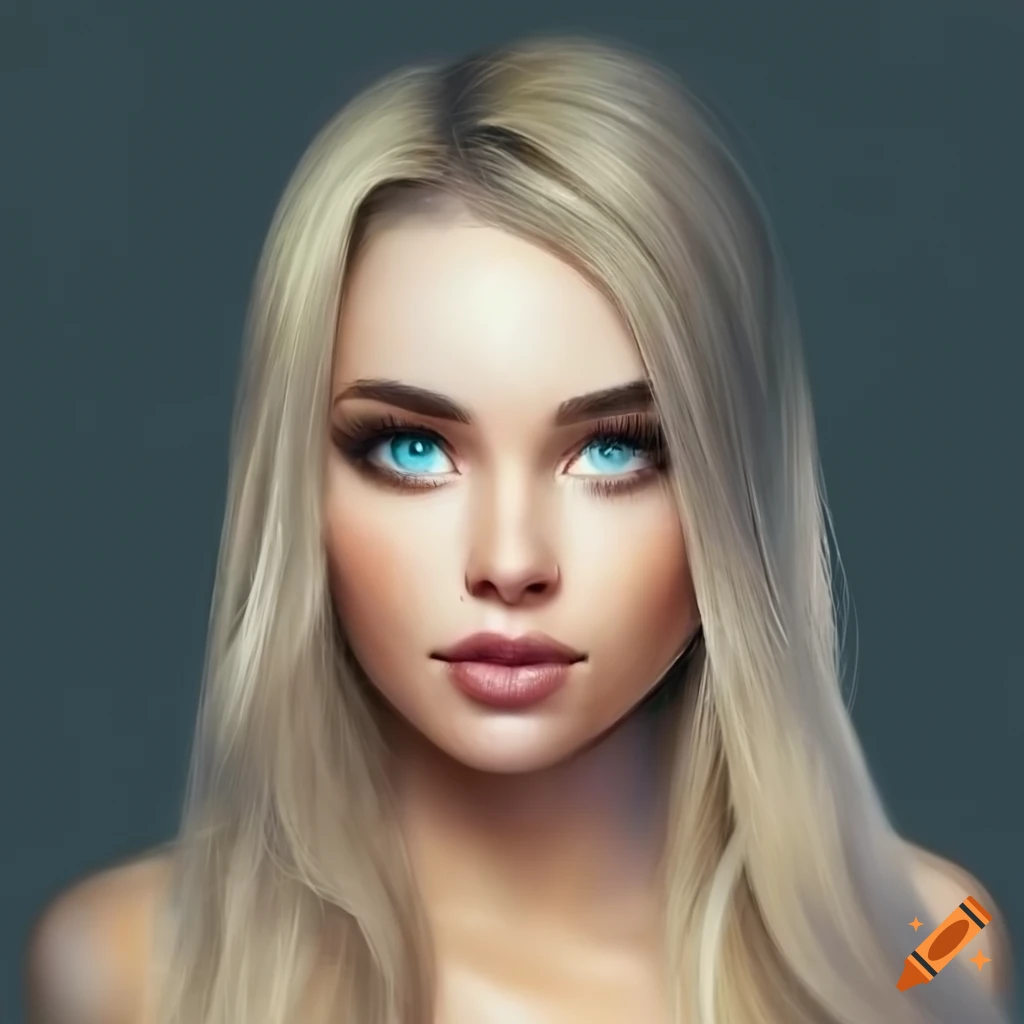Portrait Of A Young Woman With Blonde Hair And Captivating Eyes On Craiyon