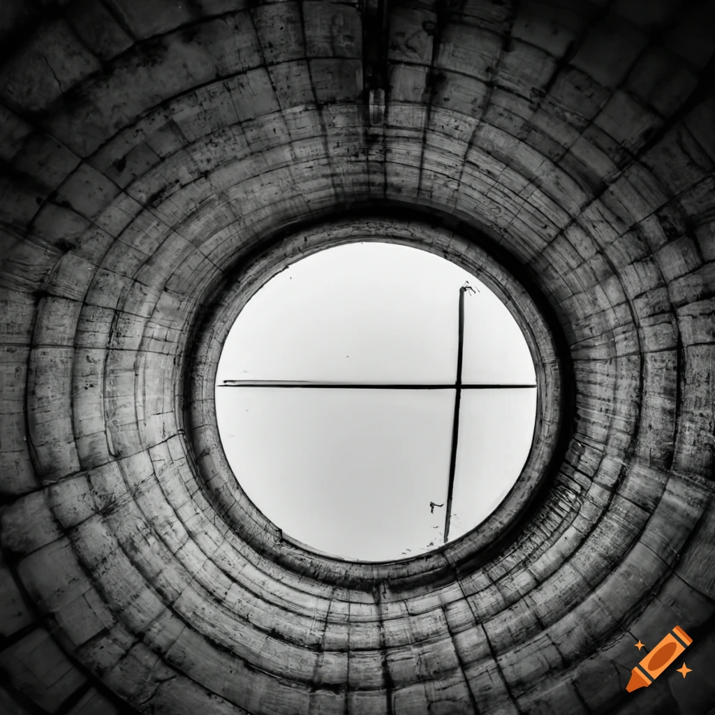 black and white photo of a tunnel with light at the end