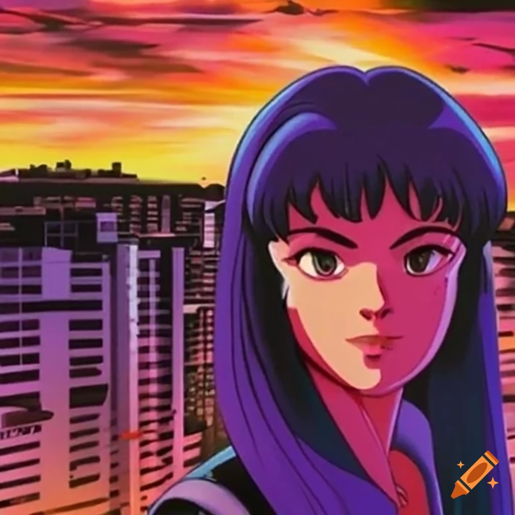 chillwave cyberpunk anime scene