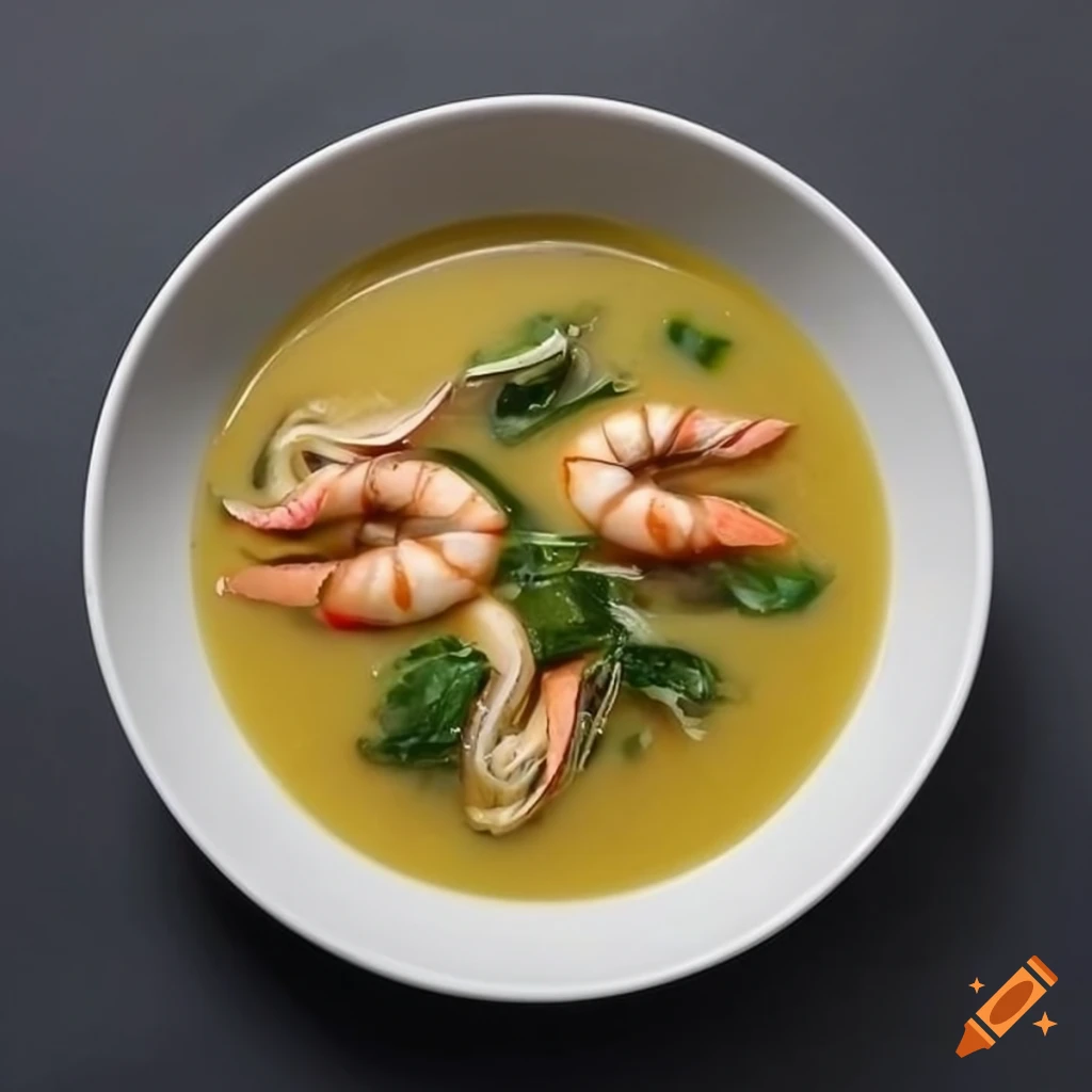 realistic photo of Tom kha gai soup