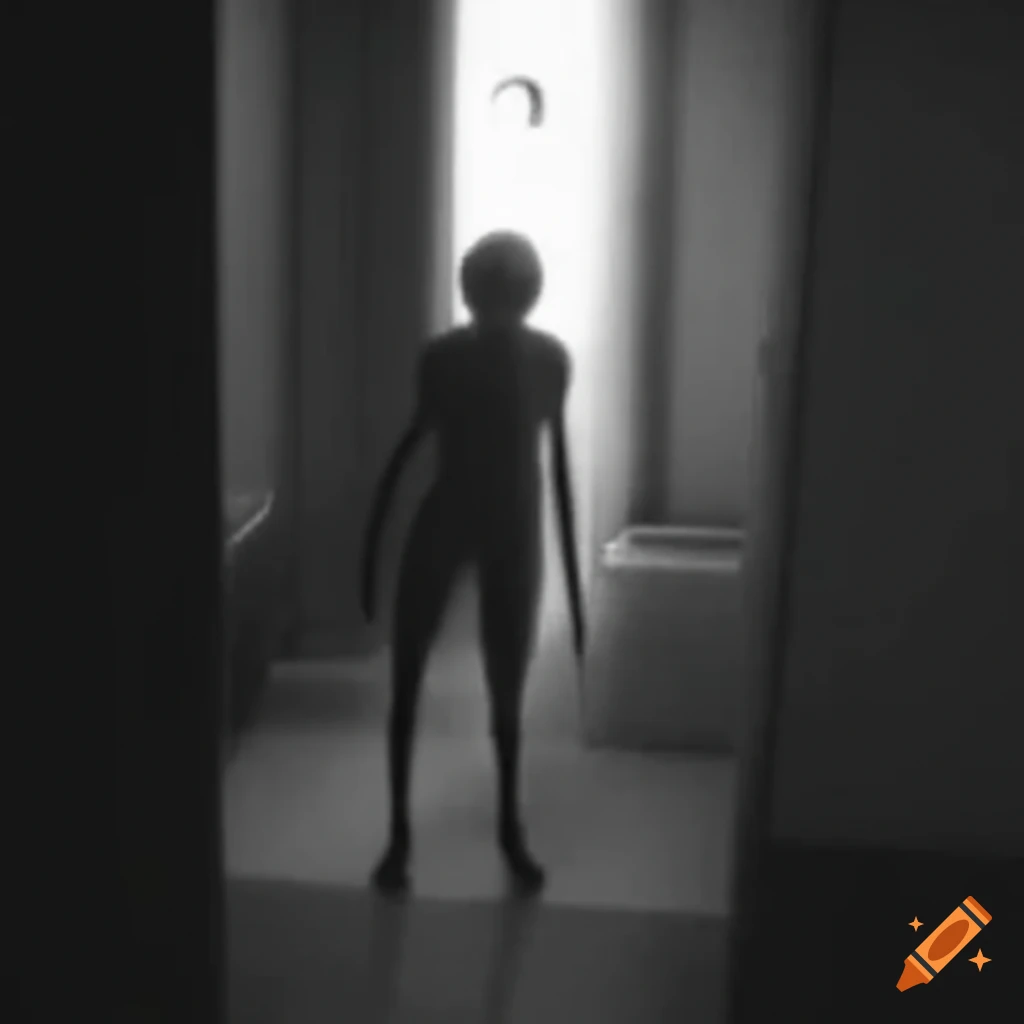 Cctv footage of an alien walking in a house on Craiyon