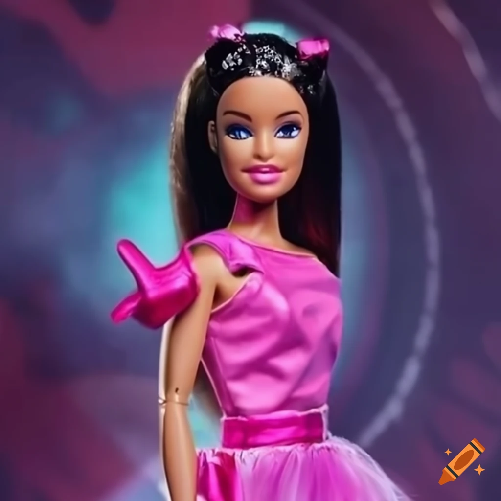 Halloween Costume For Barbie With Black Hair And Bow