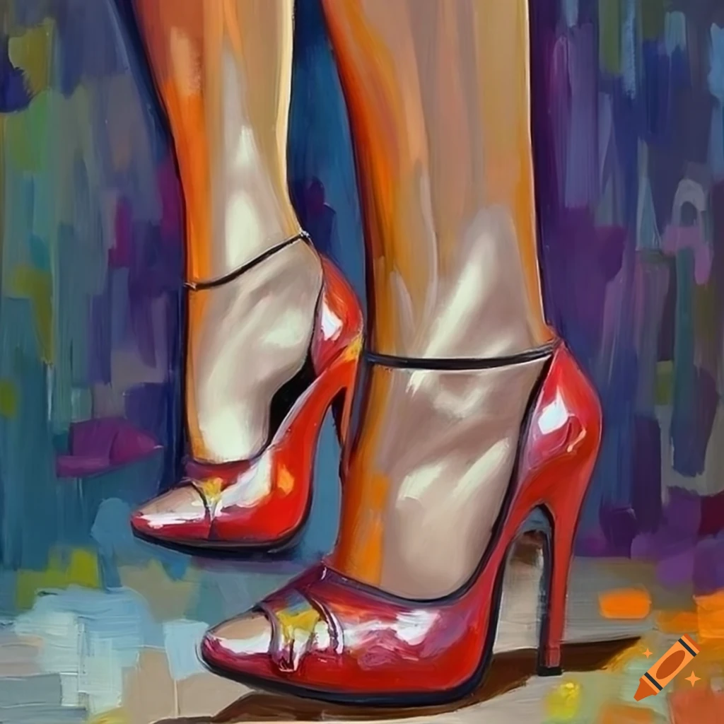 How to Paint Sparkly Red high Heels Shoe Easy Acrylic Painting  Demo/Tutorial | Joy of Art - YouTube