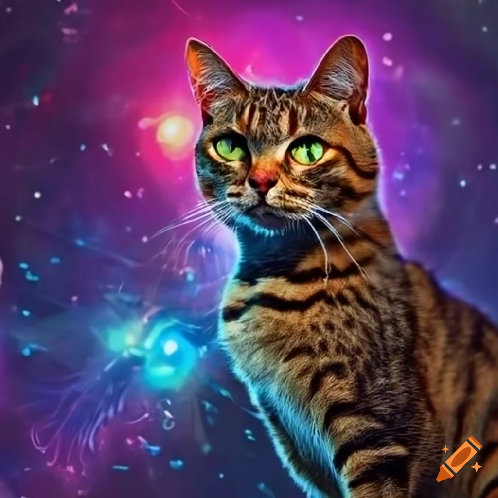 Cat in outer space on Craiyon
