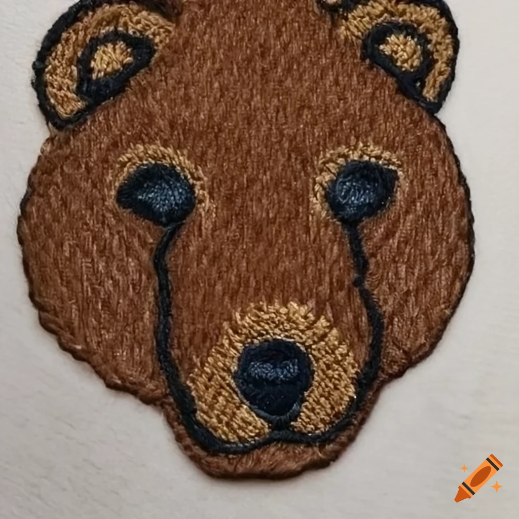 Embroidered bear eyes on Craiyon
