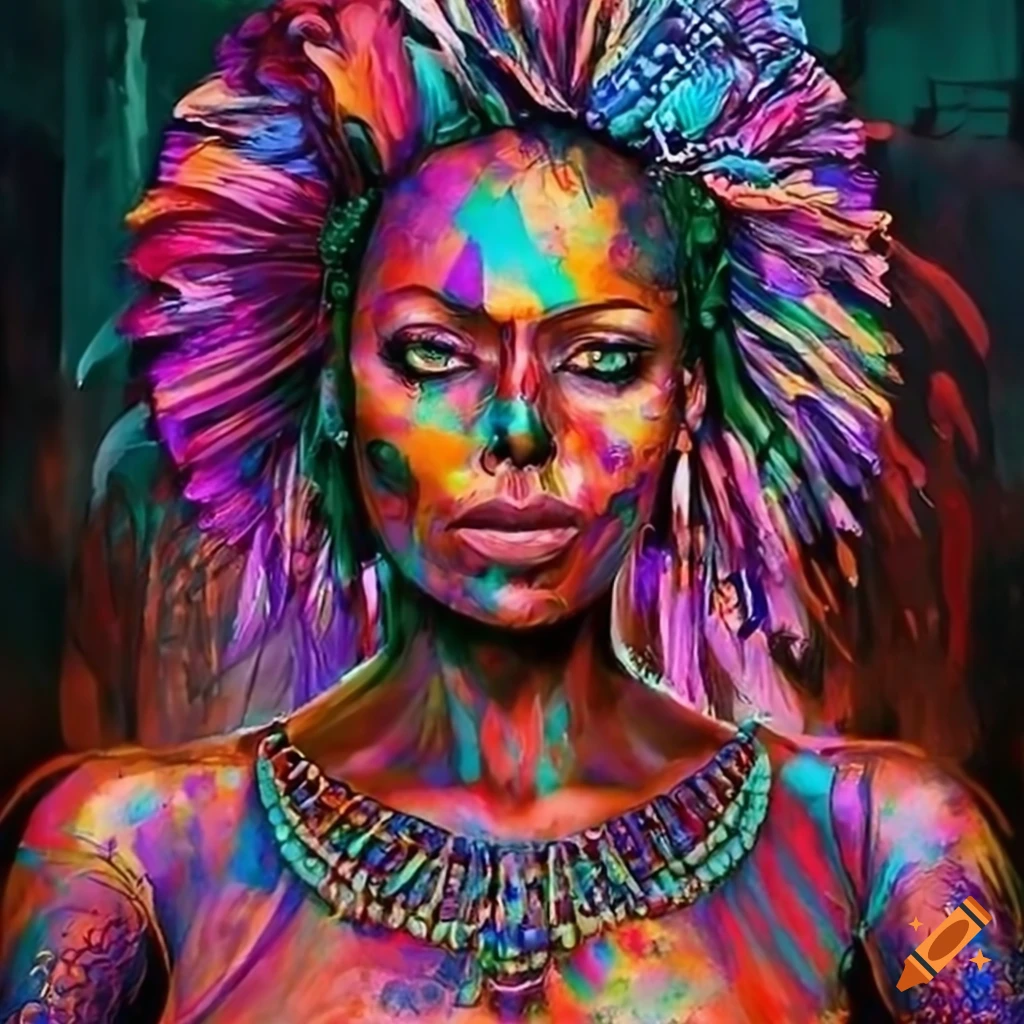 artistic portrayal of a woman holding a skull