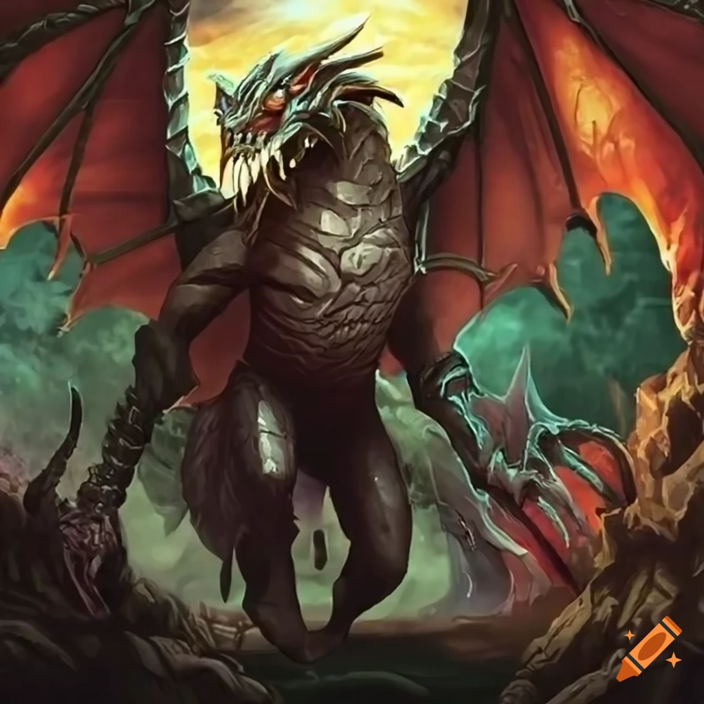 Huge dragon, huge man, dark dragon, dragon on dragons, very big