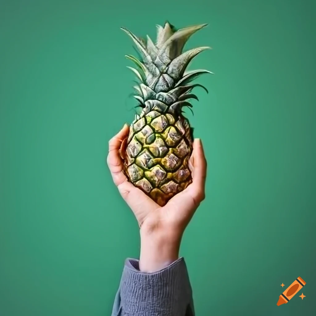 hands with pineapple pattern design