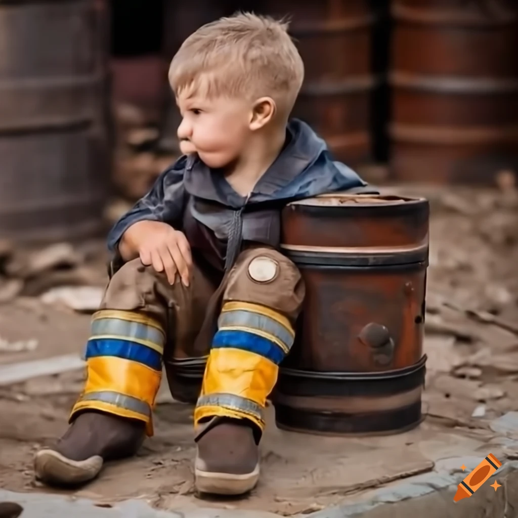 close-up of a toddler construction worker